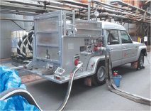 ポリピグ圧送用ポンプ車